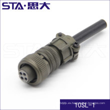 Conector circular serie Amphenol MIL-C-5015, MS3100 / MS3101 / MS3102 / MS3106 / MS3108 Conector hembra de 4 pines 10SL-1S